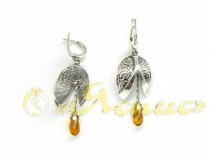 Серьги 0961С Ландыш серебристый