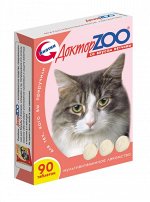 ДОКТОР  ZOO Мультивитаминное лакомство для кошек со вкусом ВЕТЧИНЫ 90таб (ш/б=6шт) 1/5