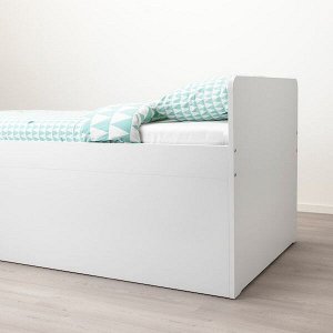 SLÄKT СЛЭКТ Каркас кровати с ящиками, белый 90x200 см