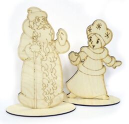 Набор фигурок на подставках Дед Мороз и Снегурочка для декорирования
