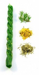 Свеча восковая скрутка 3 с травами Здоровье