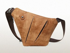 Quint Многофункциональная мужская дизайнерская сумка из натуральной кожи для спорта и отдыха, с вместительными отделением закрытым на молнии. Внутри вместительное отделение для наличных денег и мобиль