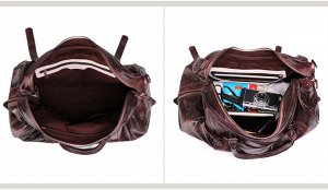Kintei Большая многофункциональная  мужская сумка из натуральной кожи для спорта и отдыха с очень вместительным отделением закрывается на молнию и ремни с пряжками. Полное раскрытие. Плотное дно. Внут