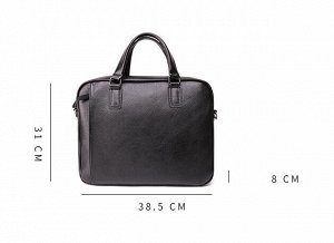 Bukha Большая многофункциональная элегантная деловая мужская сумка из натуральной кожи с очень вместительным отделением закрытым на молнию. Внутри помещаются ноутбук, небольшие гаджеты и бумаги формат