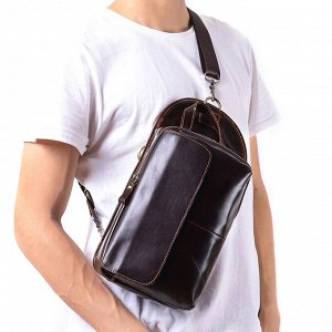 Aydash Многофункциональная стильная  мужская сумка для спорта и отдыха, с вместительным отделением закрытым на молнию из натуральной кожи. Внутри вместительное отделение для наличных денег и мобильног