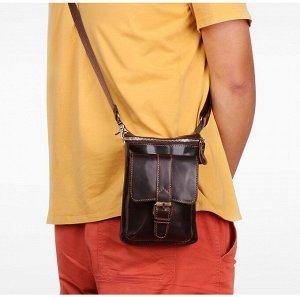 Martin Многофункциональная мужская сумка из натуральной кожи для спорта и отдыха, с клапаном с декоративной пряжкой, закрывающим внешний карман. Очень вместительное отделение на молнии с внутренними к