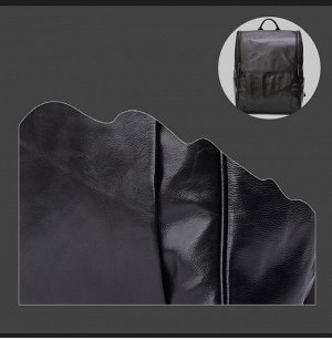 Zakir Многофункциональный  мужской вместительный рюкзак  на молнии из натуральной кожи. С боку 2 открытых кармана. Внутри помещаются небольшие гаджеты, записная книжка, карты, пропуска, телефон и т.д.