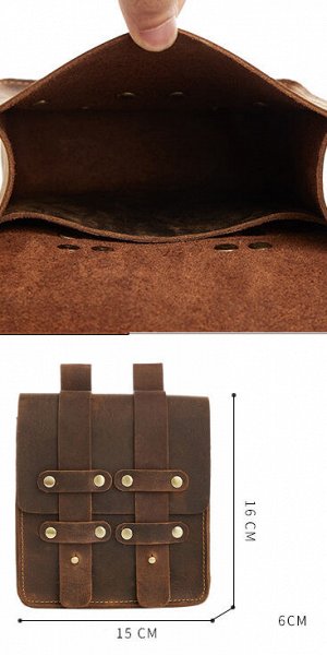 Altyn Многофункциональная стильная  мужская поясная сумка с отделением закрытым на клапан с декоративными планками из очень плотной натуральной кожи. Внутри вместительное отделение для наличных денег 