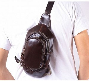 Obimpe Многофункциональная мужская сумка из натуральной кожи для спорта и отдыха, с вместительным отделением закрытым на молнию карманом на молнии. Внутри вместительное отделение для наличных денег и 