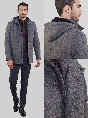 2082 s grey check lux/ пальто мужское