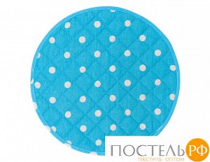 Подушка на стул круглая цвет: Горох голубой d=34 см