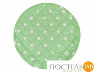 Подушка на стул круглая цвет: Горох зеленый d=34 см