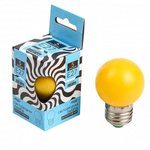 Лампа светодиодная декоративная Luazon Lighting, G45, 5 SMD2835, для белт-лайта, желтый