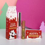 Набор Your Happy Winter, черная тушь для ресниц, глиттерая подводка №6 и тени (2 цвета)