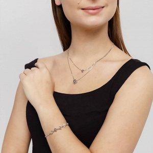 CRYSTAL SHIK Браслет с кристаллами покрытый серебром «Кубики»