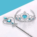 Комплект аксессуаров для девочки с диадемой, голубой