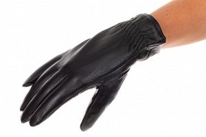 Стильные перчатки женские кожаные, цвет черный