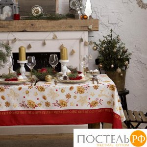 Скатерть "Этель" Golden Christmas 149х220см с ГМВО, 100%хл, 190г/м2 5035903