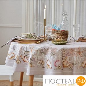 Скатерть "Этель" Коралловый риф d=150см +/-3см, 100% хл, саржа 190 гр/м2 4816114