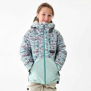 Куртка для сноуборда (и лыж) для детей синяя с принтом 500