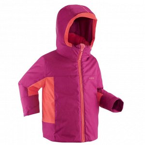Куртка лыжная теплая водонепроницаемая д/детей фиолетово-коралл. 500 pull'n fit