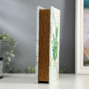 Шкатулка-книга дерево кожзам "Монстера" зеркало 26х17,5х5 см