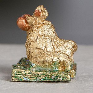 Статуэтка "Минибычок на баксах", золотистый, 4 см