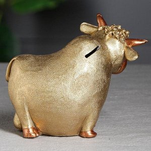 Копилка "Корова", золотистый, 18 см
