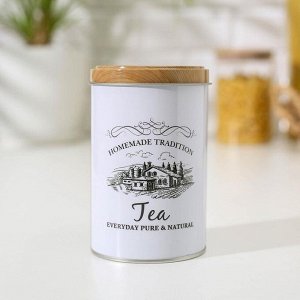 Банка для чая «Дом и поле», 12*7,5*7,5 см, цвет белый