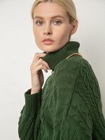 Свитер с узорной вязкой B2589/wine