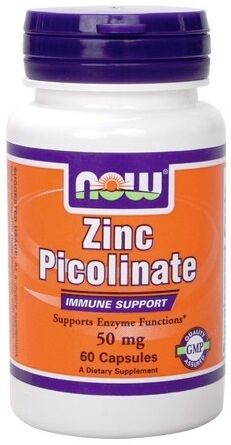 Цинк Zinc Picolinate 50 mg NOW 60 капс.