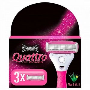 Wilkinson Sword Quattro for Women сменные кассеты, 3шт