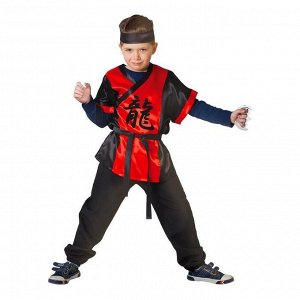 Карнавальный костюм "Ниндзя: Красный дракон" с оружием,  р-р 28, рост 98-104 см