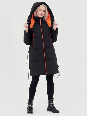 Пальто черный/оранжевый S-L