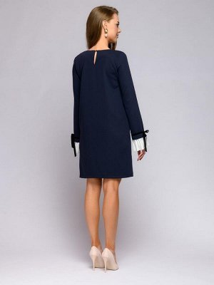 1001 Dress Платье синего цвета длины мини с длинными рукавами
