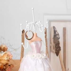 Подставка для украшений "Силуэт девушки в платье" свадьба, h=26,5, цвет белый