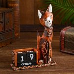 Календарь настольный дерево &quot;Большая кошечка&quot; 20х7х21 см