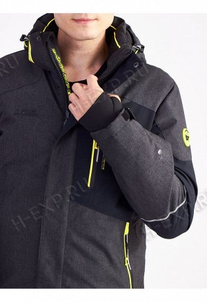 Куртка мужская High Experience 9165-2 батал (2502) Серый, желтые змейки