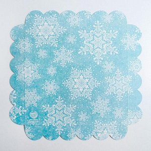 Коробка для кондитерских изделий с PVC крышкой Let it snow, 21 x 21 x 3 см