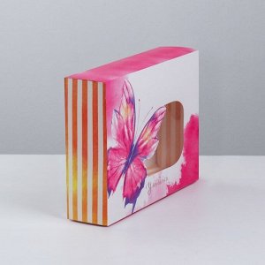Коробка для сладостей «Улыбайся», 20 x 15 x 5 см
