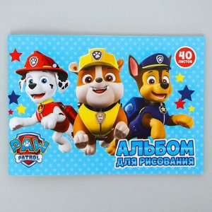 Альбом для рисования А5, 40 листов,Paw Patrol мел карт