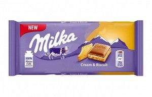 Шоколад Милка Milka Cream & Biscuit с кремом и бисквитом,100 г