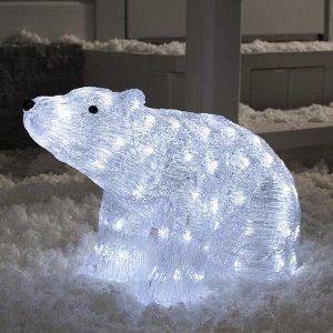 Светодиодная фигура «Медведь» 53 x 30 x 18 см, акрил, 30 LED, 24 В, свечение белое