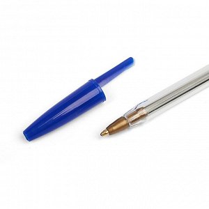Ручка шариковая 0.5 мм, прозрачный корпус, стержень синий