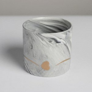 Керамическое кашпо с тиснением «Любовь», 8 х 7,5 см
