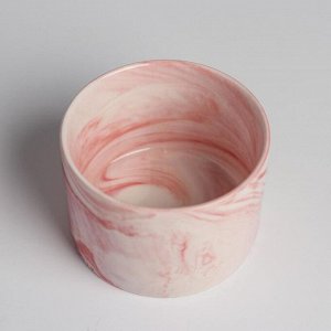 Керамическое кашпо с тиснением «Мрамор», 8 х 5,5 см