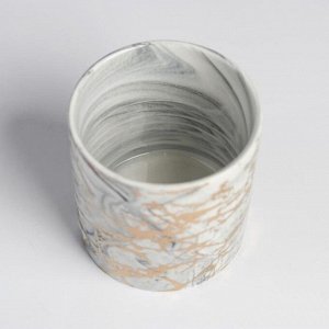 Керамическое кашпо с тиснением «Мрамор», 10 х 10 см