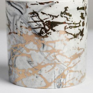 Керамическое кашпо с тиснением «Мрамор», 10 х 10 см