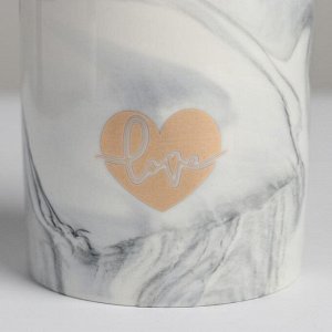 Керамическое кашпо с тиснением «Романтика», 10 х 10 см