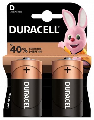 DURACELL Basic D Батарейки алкалиновые 1.5V LR20 2шт